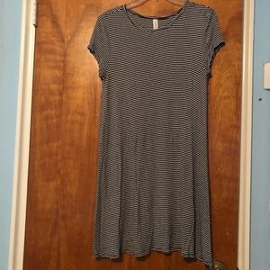 Aeropostale Navy‎ and White Striped T-Shirt Dress